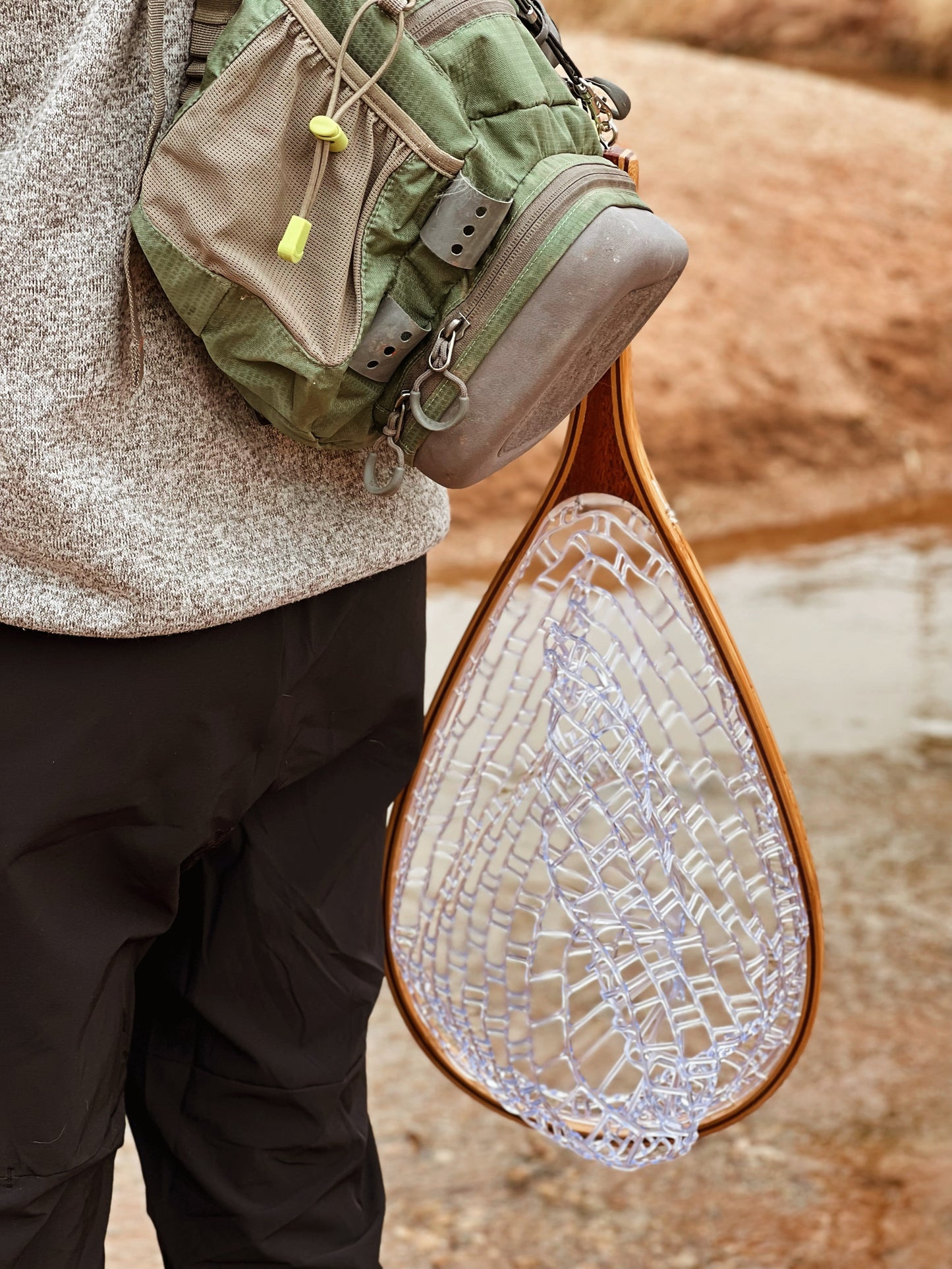 Wooden Handheld Fly Fishing Net