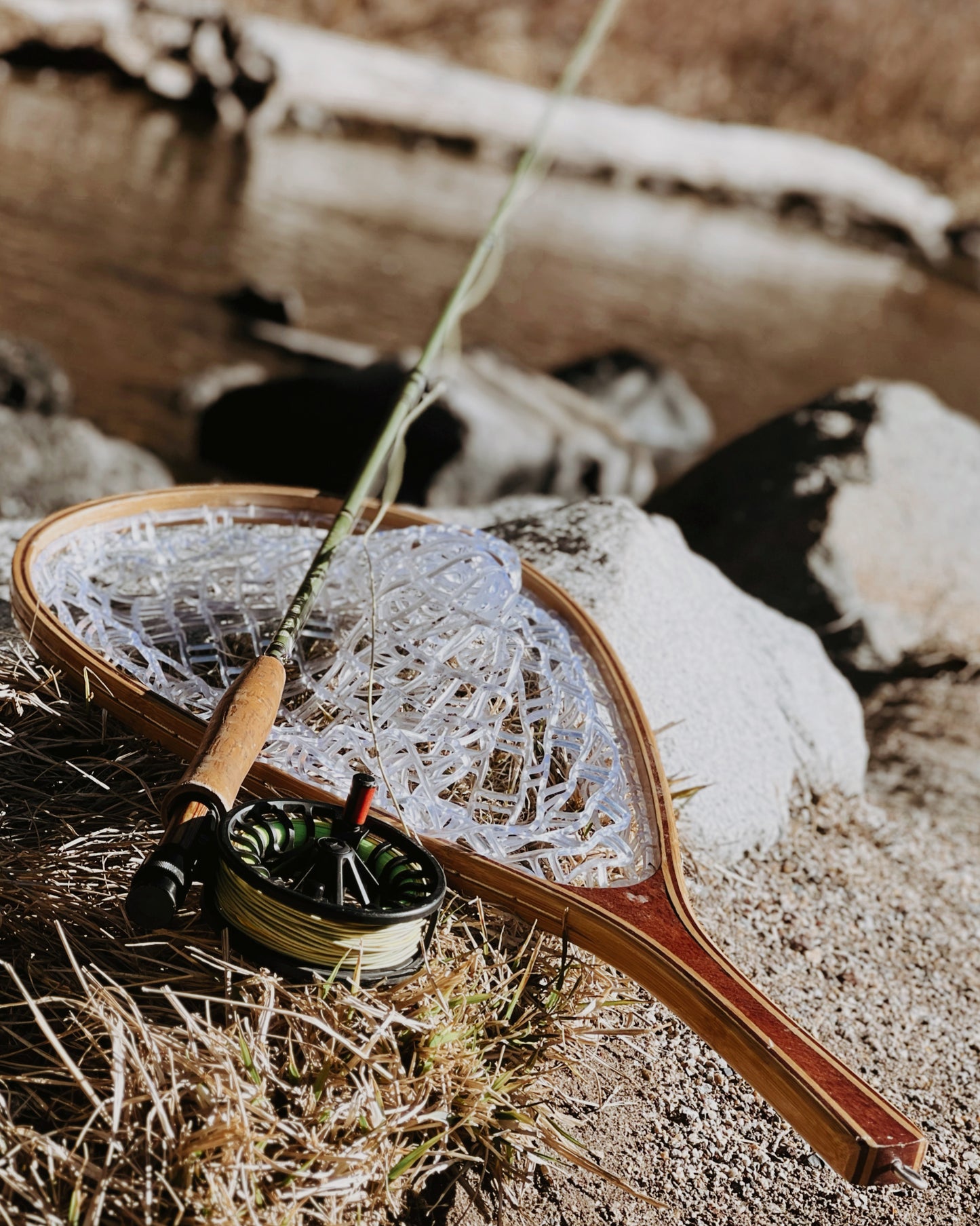 Wooden Handheld Fly Fishing Net